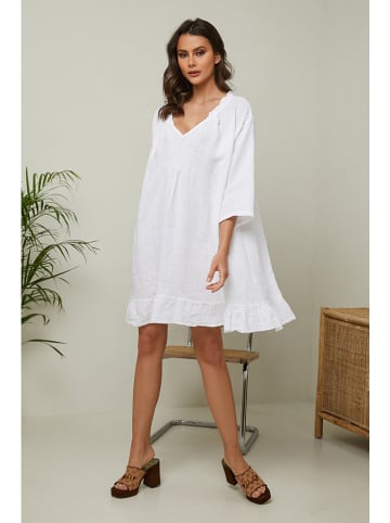 Fleur de Lin Leinen-Kleid "Jasmine" in Weiß