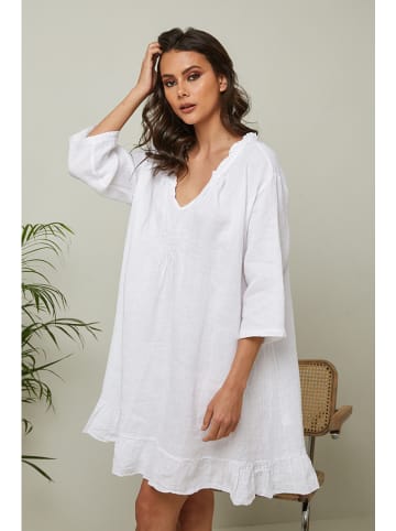 Fleur de Lin Leinen-Kleid "Jasmine" in Weiß