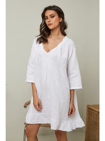 Fleur de Lin Leinen-Kleid "Jasmine" in Weiß