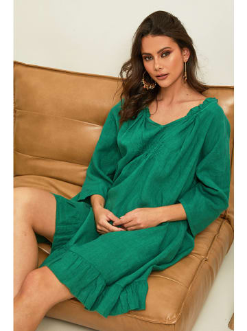 Fleur de Lin Linnen jurk "Jasmine" groen