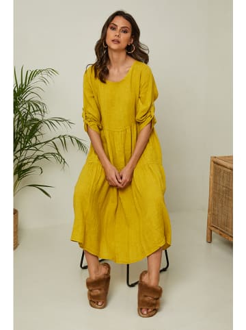 La Compagnie Du Lin Leinen-Kleid "Lantana" in Gelb