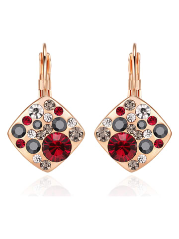 METROPOLITAN Rosévergold. Ohrhänger mit Swarovski Kristallen