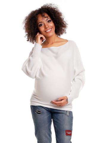 Peekaboo Sweter ciążowy w kolorze białym