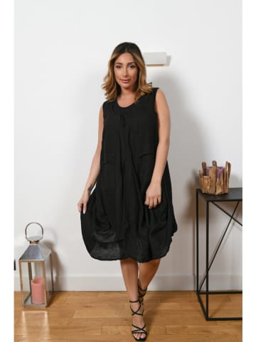 Plus Size Company Linnen jurk "Rafaeli" zwart