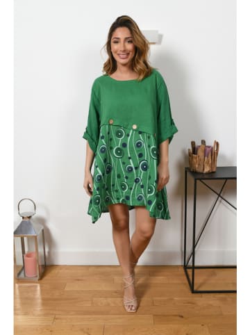 Plus Size Company Linnen jurk "Shany" groen