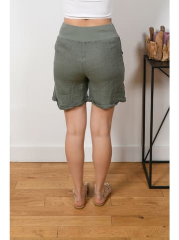 Plus Size Company Leinen-Shorts "Shelly" in Khaki