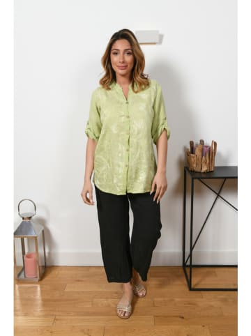 Plus Size Company Linnen blouse "Tally" groen