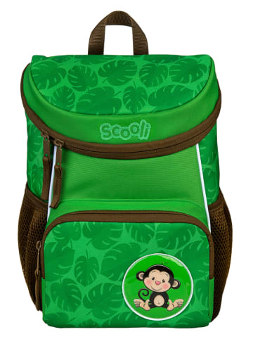 SCOOLI Rucksack "Max Monkey" in Grün - (B)20 x (H)29 x (T)13 cm