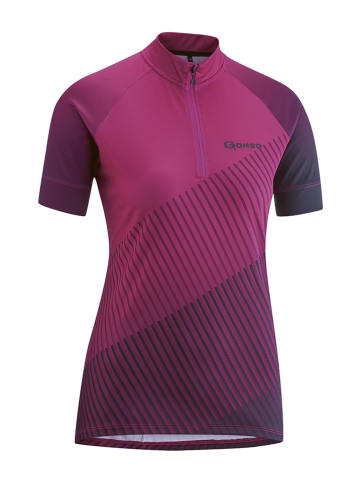 Gonso Koszulka kolarska "Laura" w kolorze fioletowym ze wzorem