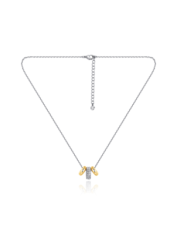 METROPOLITAN Vergold. Halskette mit Swarovski Kristallen und Anhängern - (L)42 cm