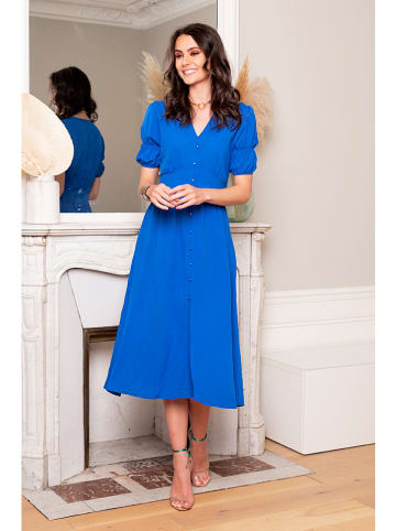 Saint Germain Paris Sukienka w kolorze niebieskim ze wzorem