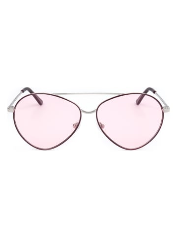Karl Lagerfeld Damskie okulary przeciwsłoneczne w kolorze srebrno-jasnoróżowym
