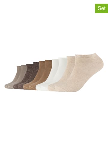s.Oliver 10er-Set: Sneakersocken in Beige/ Braun