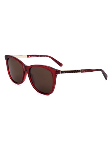 Salvatore Ferragamo Damskie okulary przeciwsłoneczne w kolorze brązowo-czerwonym