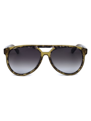 Salvatore Ferragamo Męskie okulary przeciwsłoneczne w kolorze oliwkowo-szarym