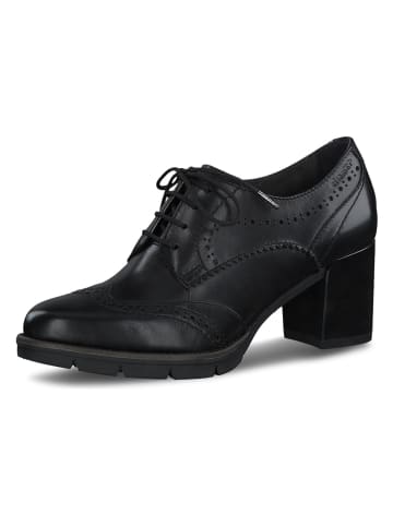 Tamaris Skórzane trzewiki w kolorze czarnym