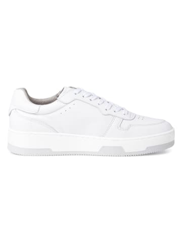 Tamaris Leder-Sneakers in Weiß/ Silber