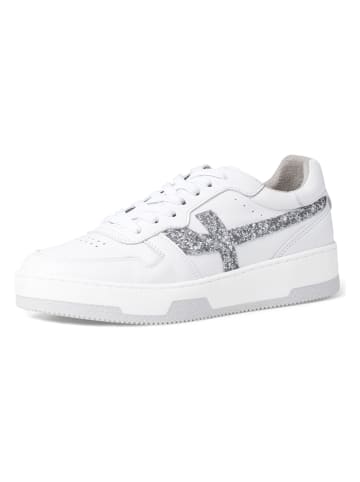 Tamaris Sneakersy w kolorze srebrno-białym