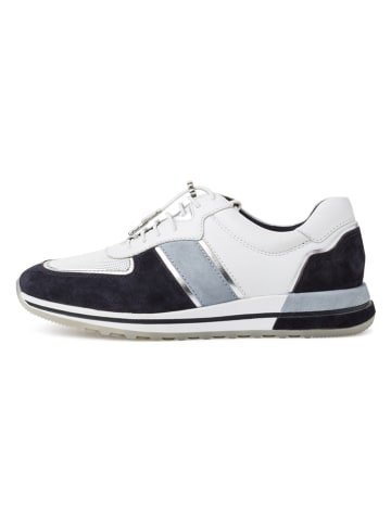 Tamaris Leren sneakers wit/donkerblauw