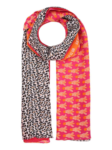 Zwillingsherz Sjaal met aandeel zijde "Kathleen" roze/meerkleurig - (L)160 x (B)70 cm
