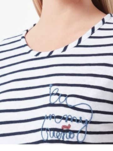 Timezone Shirt donkerblauw/wit