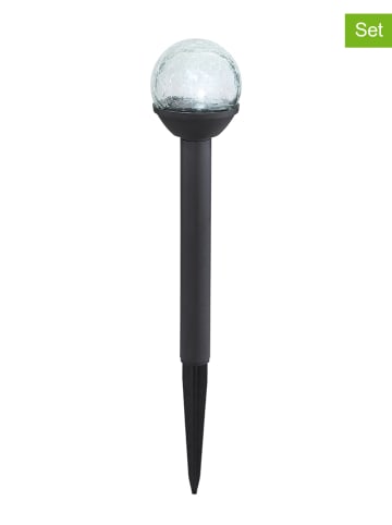 Globo lighting 3-delige set: ledsolartuinstekers zwart - (H)34,5 cm