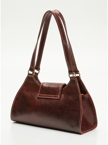 maison héritage PARIS Leder-Schultertasche "Alina" in Braun - (B)32,5 x (H)19 x (T)9 cm
