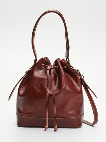 maison héritage PARIS Leder-Schultertasche "Berthe" in Braun - (B)26 x (H)29 x (T)13 cm