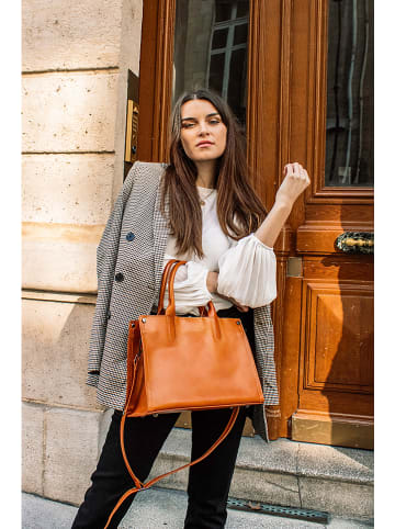 maison héritage PARIS Leder-Henkeltasche "Pure" in Hellbraun - (B)33 x (H)24 x (T)13 cm