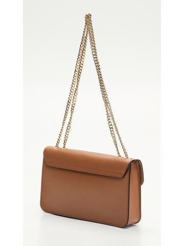 maison héritage PARIS Leder-Schultertasche "Lova" in Camel - (B)24 x (H)13 x (T)4 cm