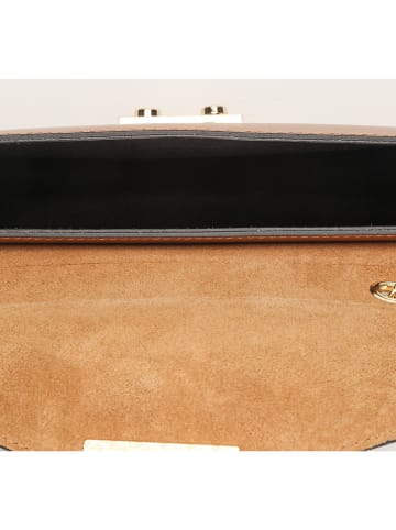 maison héritage PARIS Leder-Schultertasche "Lova" in Camel - (B)24 x (H)13 x (T)4 cm