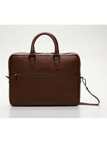 maison héritage PARIS Leder-Businesstasche "Leo" in Braun - (B)40 x (H)29,5 x (T)7,5 cm