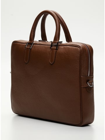 maison héritage PARIS Leder-Businesstasche "Leo" in Braun - (B)40 x (H)29,5 x (T)7,5 cm