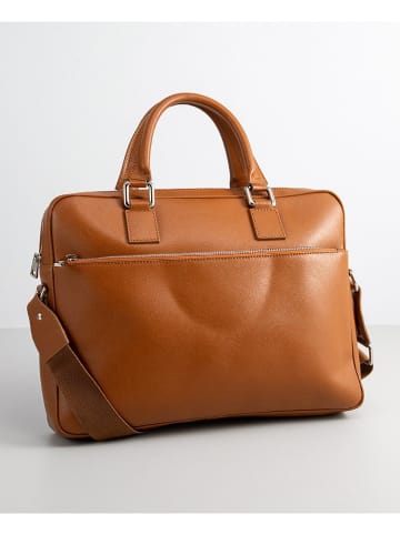 maison héritage PARIS Leder-Businesstasche "Veci" in Camel - (B)35 x (H)26,5 x (T)6,5 cm