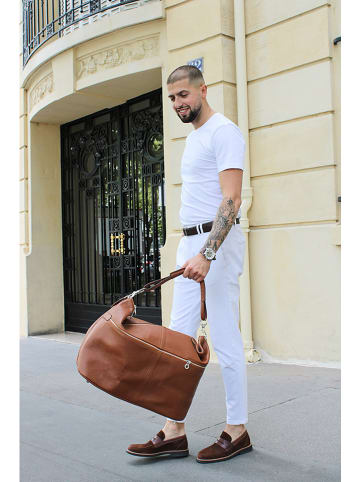 maison héritage PARIS Leren weekendtas "Jax" camel - (B)60 x (H)34 x (D)14 cm
