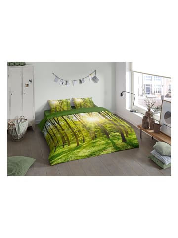 Pure Microvezel beddengoedset "Woods" groen