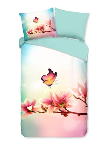 Pure Microvezel beddengoedset Yuni turquoise lichtroze goedkoop kopen limango