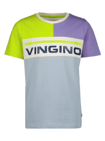 Vingino Koszulka w kolorze błękitnym ze wzorem