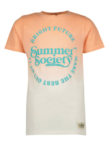Vingino Koszulka w kolorze jaskrawopomarańczowo-białym