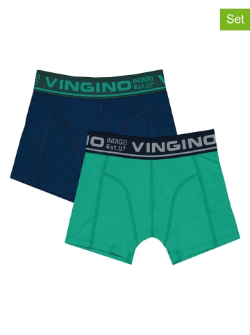 Vingino 2-delige set: boxershorts blauw/groen