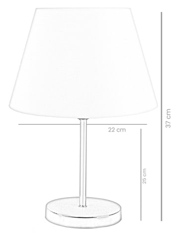 Opviq Lampy stołowe (2 szt.) w kolorze kremowym - wys. 37 cm