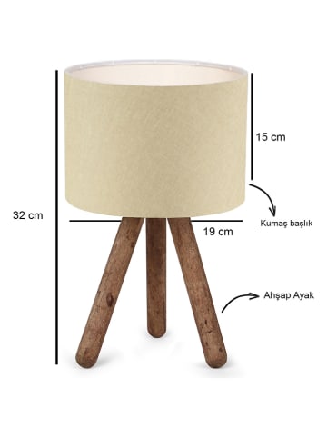 Opviq Tafellamp beige/naturel - (H)32 cm
