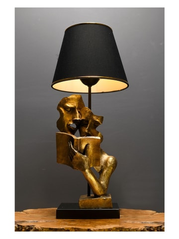 Opviq Tischleuchte in Schwarz/ Gold - (H)57 cm