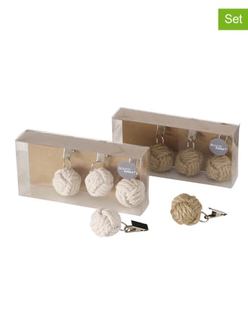 Boltze 2-delige set: tafellakengewichtjes beige/crème - 2x 4 stuks