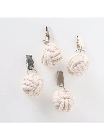Boltze 2-delige set: tafellakengewichtjes beige/crème - 2x 4 stuks