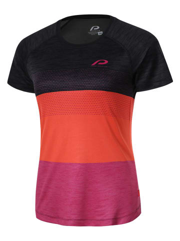 Protective Fietsshirt "Shade" zwart/oranje/roze