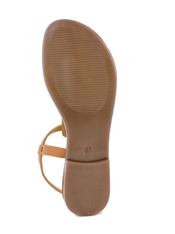 Triple Sun Skórzane sandały w kolorze jasnobrązowym