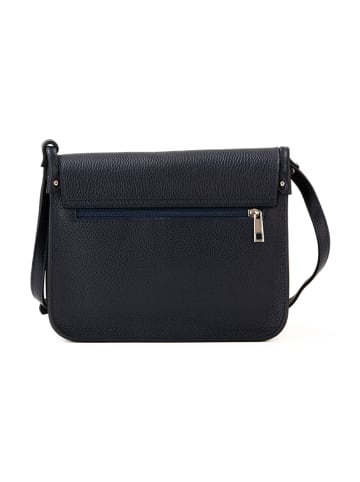 Mia Tomazzi Leder-Umhängetasche "Ontani" in Dunkelblau - (B)26 x (H)18 x (T)9 cm