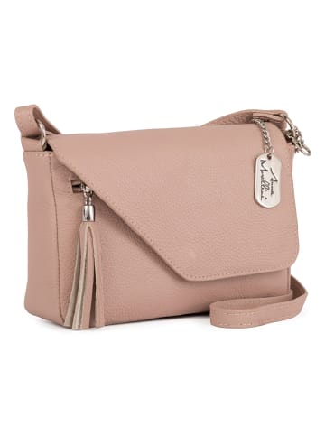 Anna Morellini Leder-Umhängetasche "Lola" in Altrosa - (B)24 x (H)18 x (T)6 cm