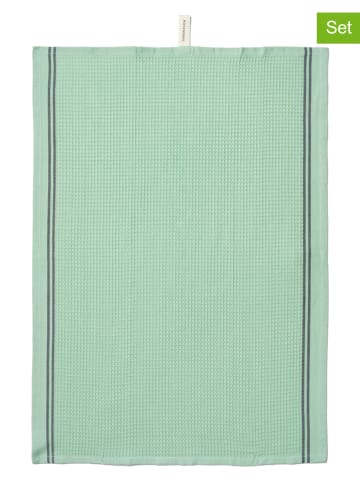 Rosendahl 2er-Set: Geschirrtücher "Alpha" in Mint - (L)70 x (B)50 cm